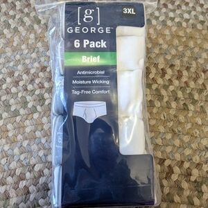 George Men's 6 Pack White Briefs 3XL